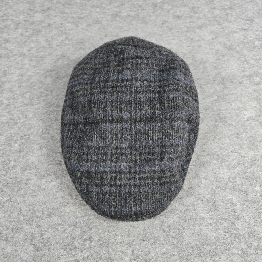 Gottmann Mens Grey Plaid Virgin Wool Ivy Flat Cap 58
